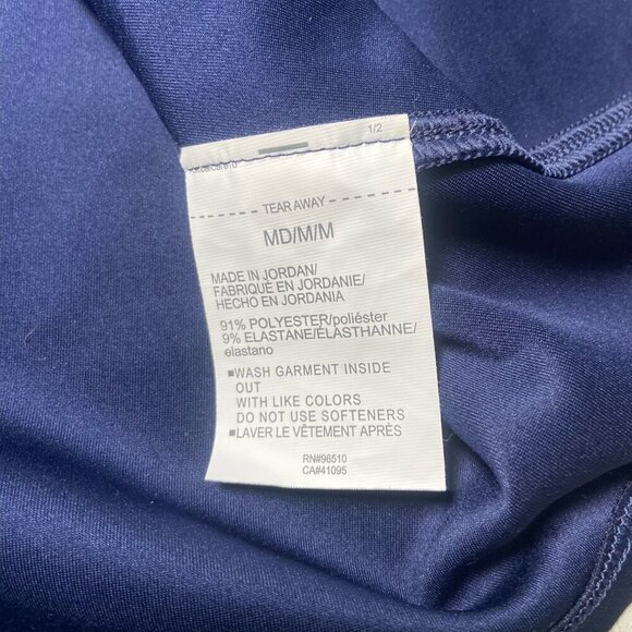 Under Armour ColdGear Long Sleeve Curved Hem Tee Shirt Thumbholes Blue Medium - Picture 8 of 10